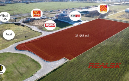 Pozemky s plochou od 2000 m² až do 33 000 m² v Priemyselnom parku v Nitre na predaj