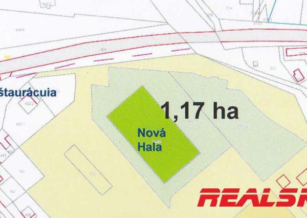 Hala 1700m2 na veľkom pozemku 7775m2 na prenájom