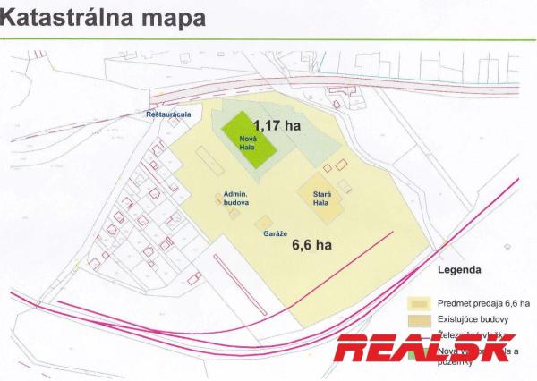 Hala 1700m2 na veľkom pozemku 7775m2 na prenájom