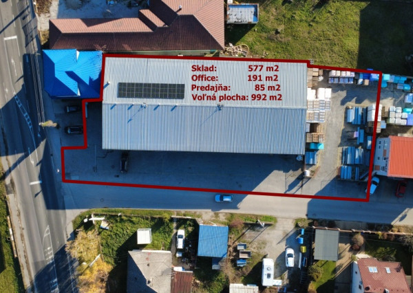 Na prenájom budova s predajňou, skladmi a administratívou