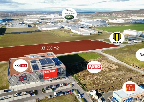 Pozemky s plochou od 2000 m² až do 33 000 m² v Priemyselnom parku v Nitre na predaj