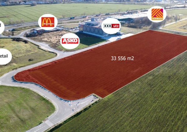 Pozemky s plochou od 2000 m² až do 33 000 m² v Priemyselnom parku v Nitre na predaj