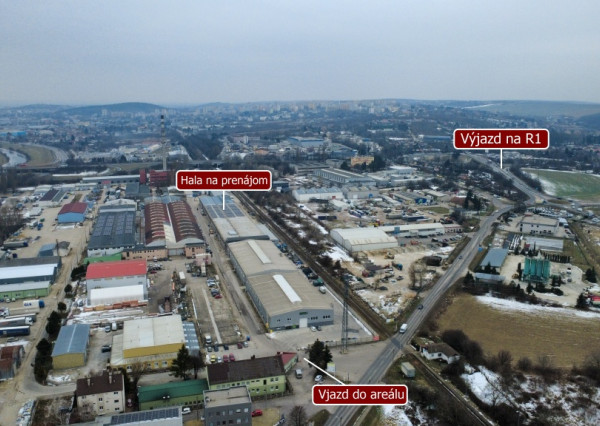 Výrobná hala s mostovým žeriavom v Nitre na prenájom