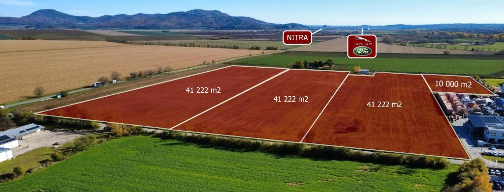 Na predaj pozemok v Priemyselnom parku Čab (okr. Nitra). Možnosť prispôsobiť plochu.